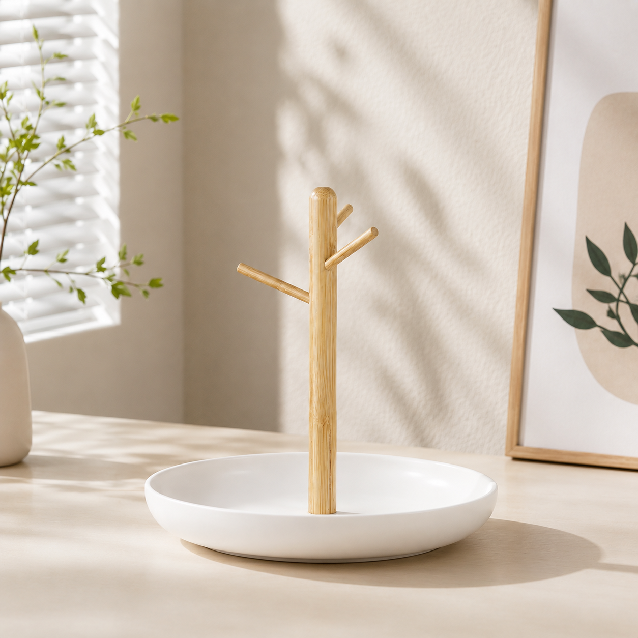 White Branch Jewelry Key Tray