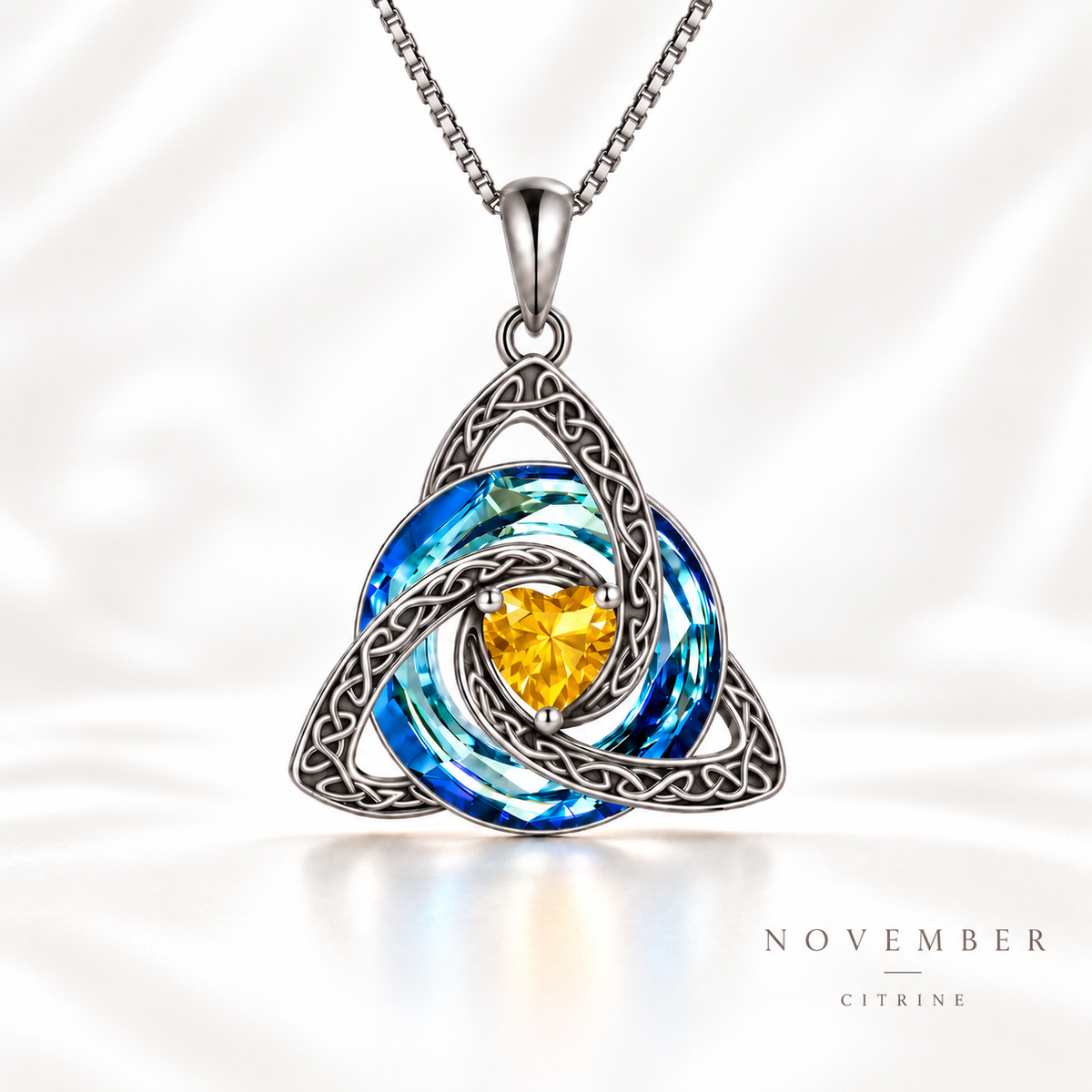 💎 Personalized Birthstone Celtic Trinity Knot Necklace – 50% OFF Today 🔥