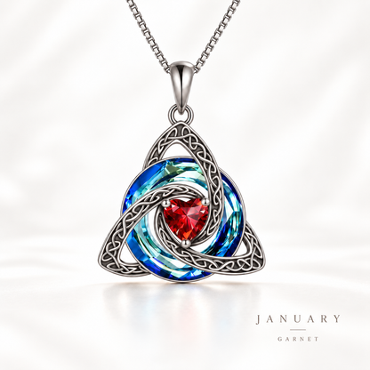 💎 Personalized Birthstone Celtic Trinity Knot Necklace – 50% OFF Today 🔥