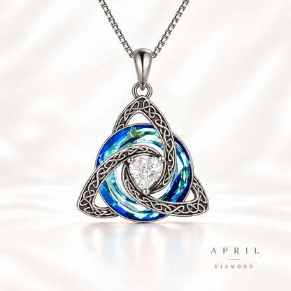 💎 Personalized Birthstone Celtic Trinity Knot Necklace – 50% OFF Today 🔥
