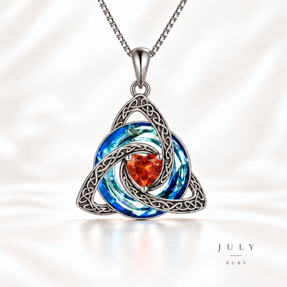 💎 Personalized Birthstone Celtic Trinity Knot Necklace – 50% OFF Today 🔥