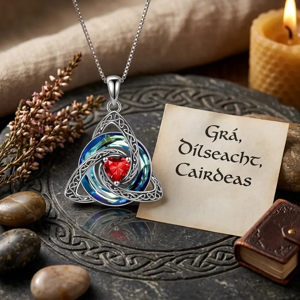 💎 Personalized Birthstone Celtic Trinity Knot Necklace – 50% OFF Today 🔥