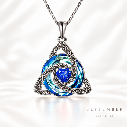 💎 Personalized Birthstone Celtic Trinity Knot Necklace – 50% OFF Today 🔥