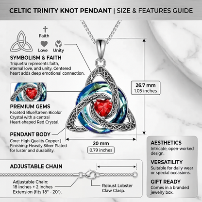 💎 Personalized Birthstone Celtic Trinity Knot Necklace – 50% OFF Today 🔥