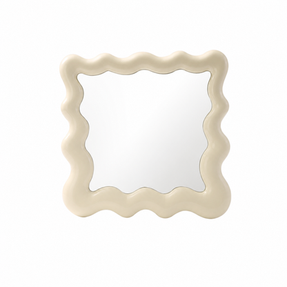 Cream White Wavy Vanity Mirror Tray