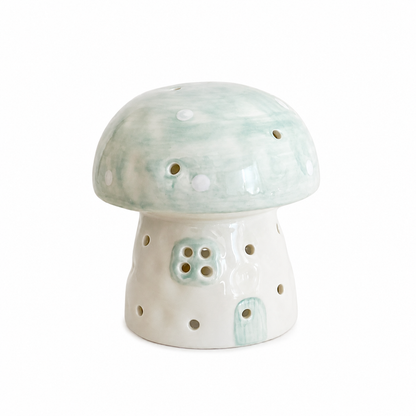 Blue Mushroom Ceramic Night Light