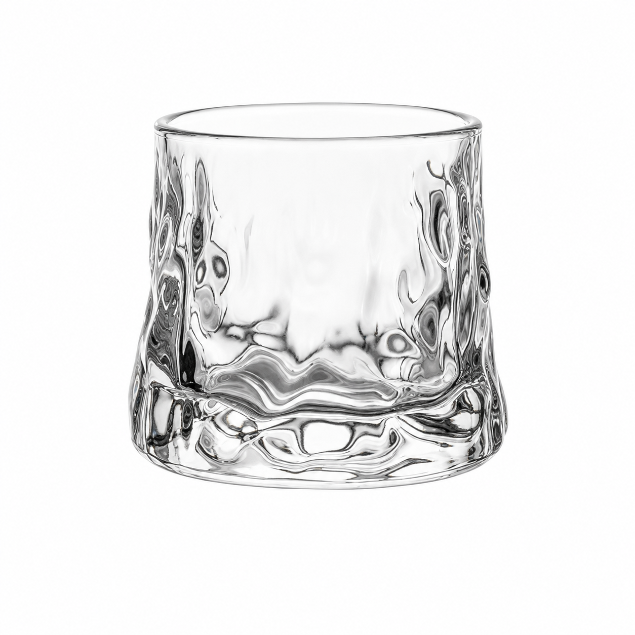 Flat-Bottom Hammered Glass Tumbler