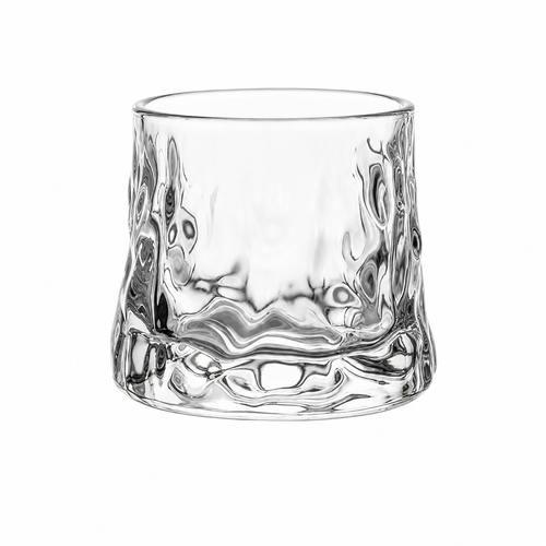 Flat-Bottom Hammered Glass Tumbler