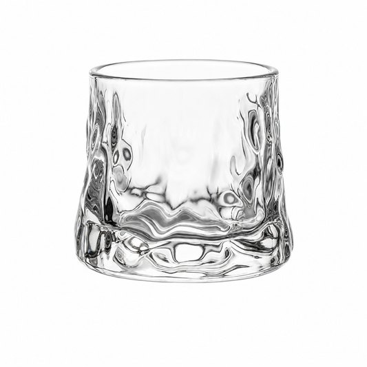 Flat-Bottom Hammered Glass Tumbler