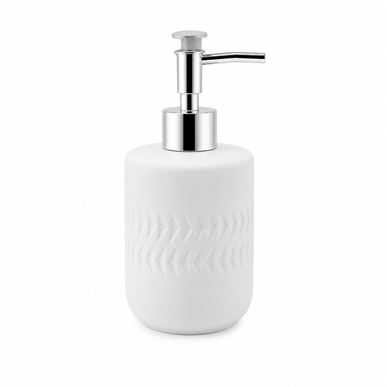 White Textured Glass Soap Dispenser