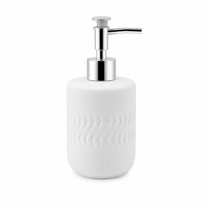 White Textured Glass Soap Dispenser